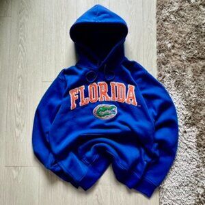 University Of Florida Classic Hoodie Size Large Embroidered Logo Blue NCAA